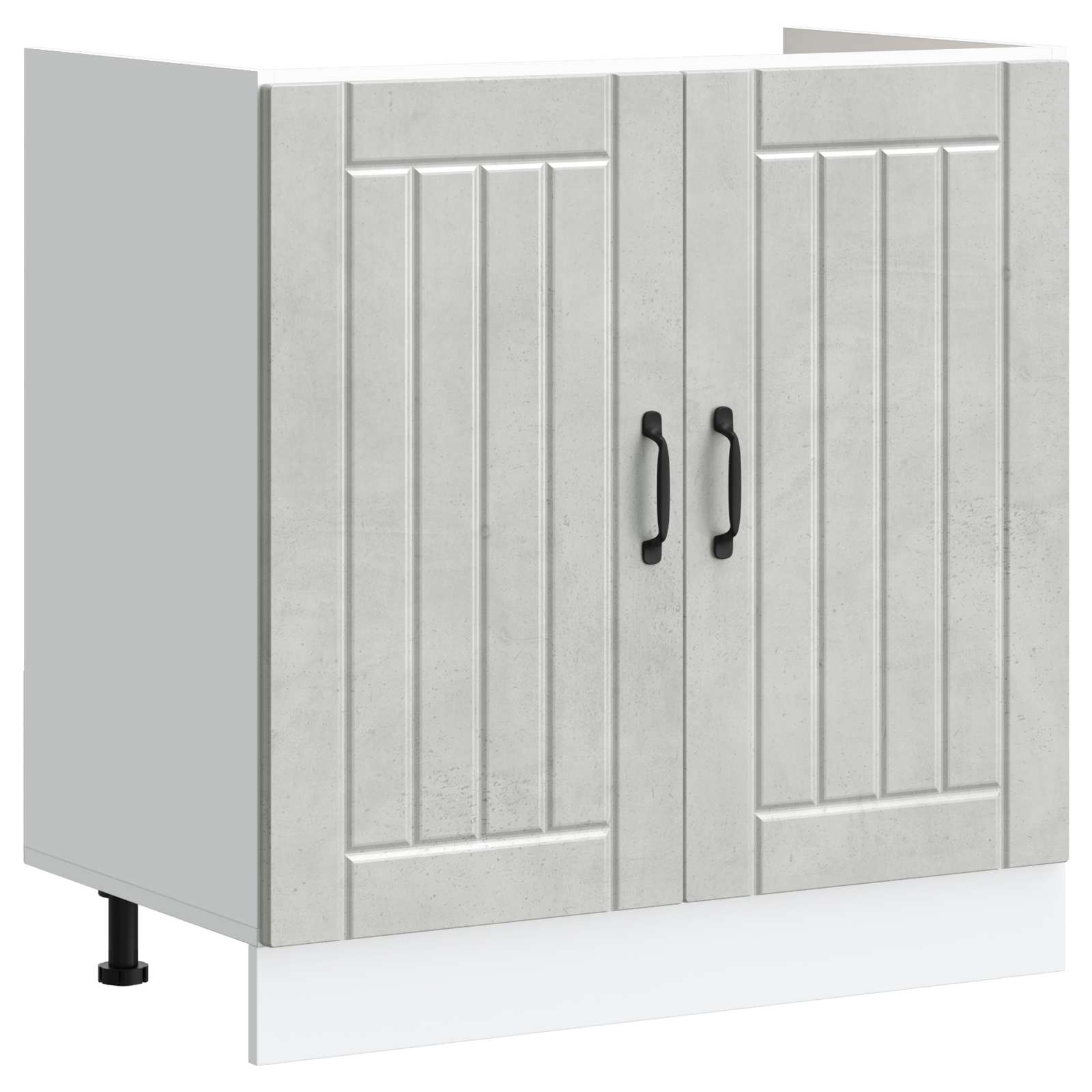 Meuble sous évier Lucca 2 pc Gris béton Bois d'ingénierie - XIOS