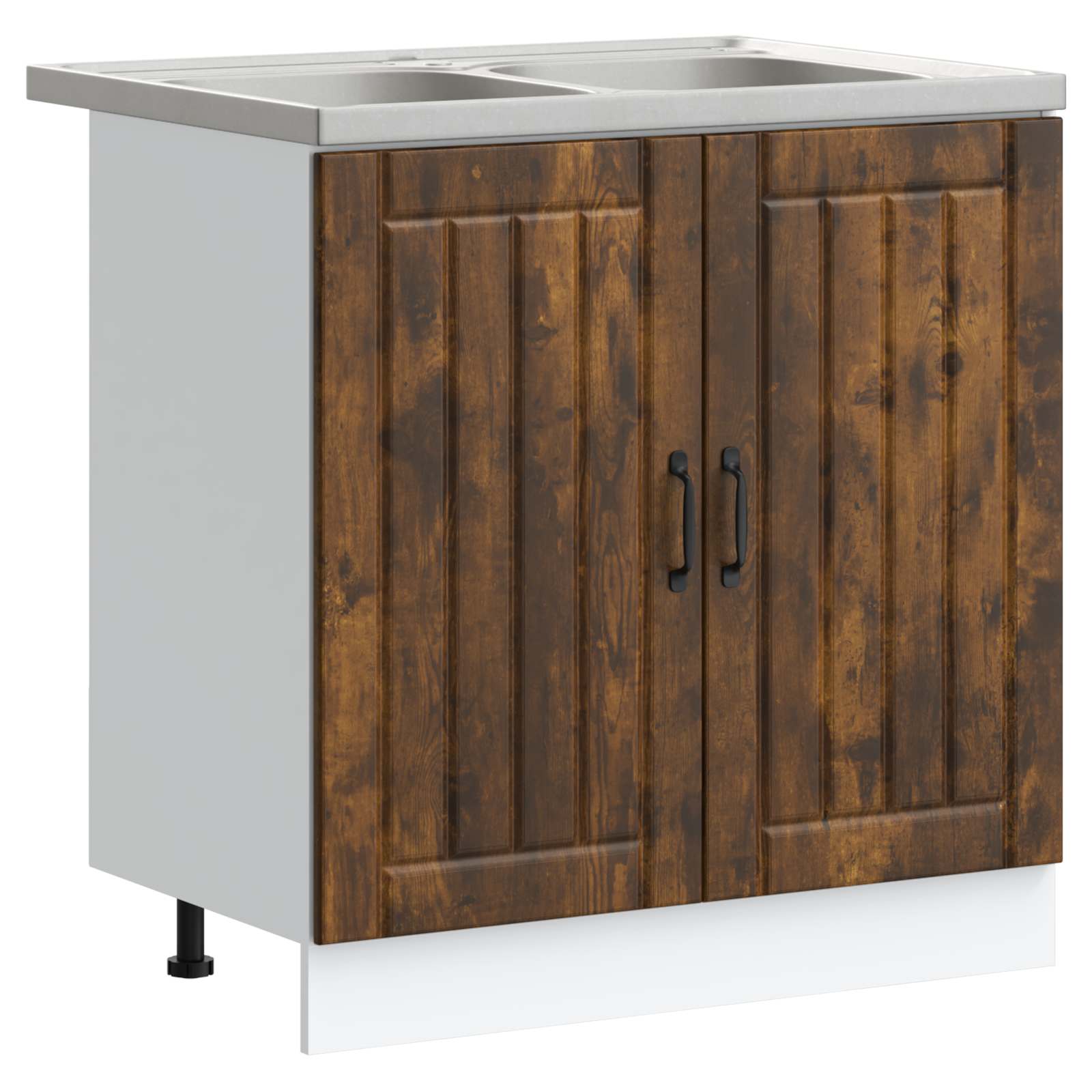 Meuble sous évier Lucca 2 pc Chêne fumé Bois d'ingénierie - XIOS