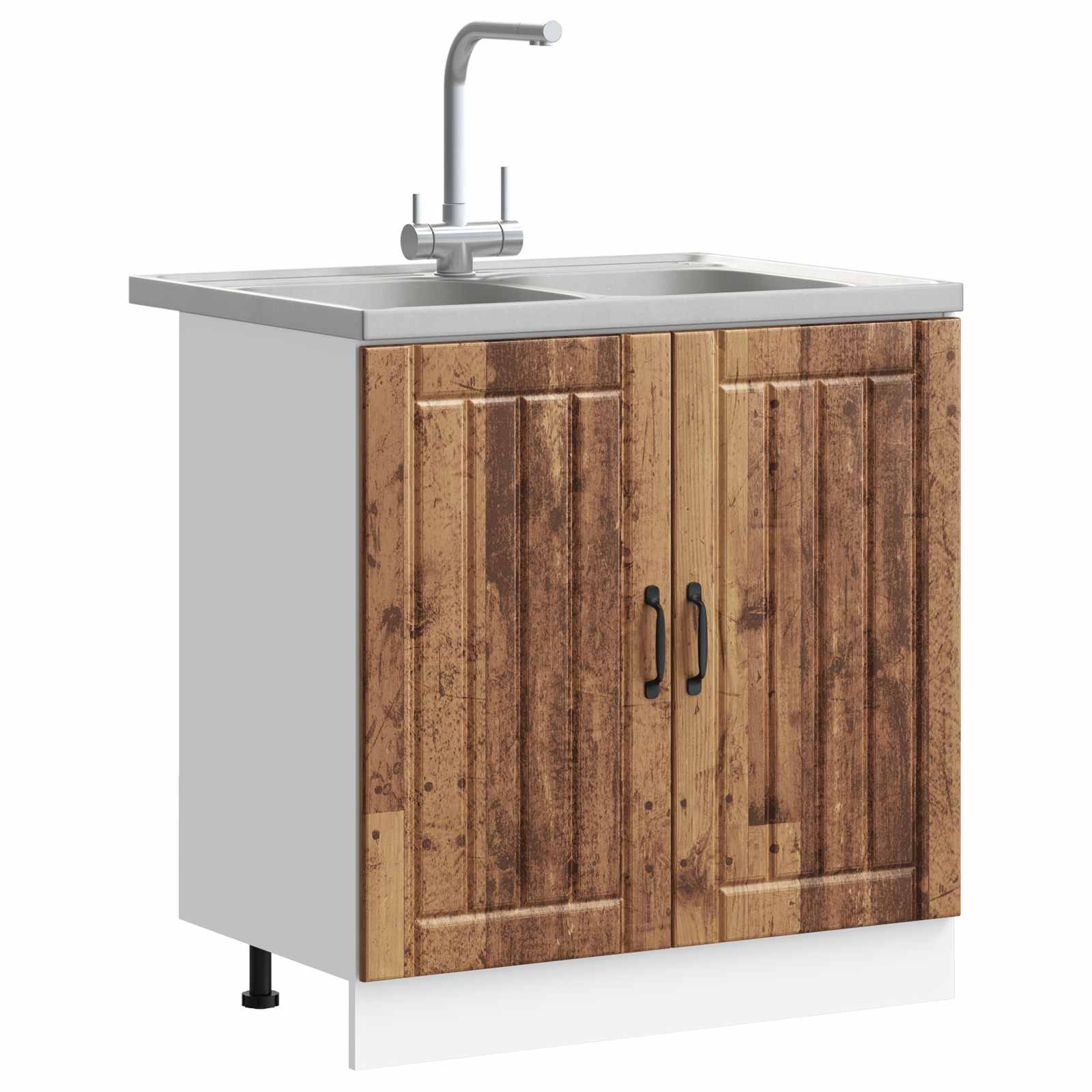 Meuble sous évier Lucca 2 pc Bois ancien Bois d'ingénierie - XIOS