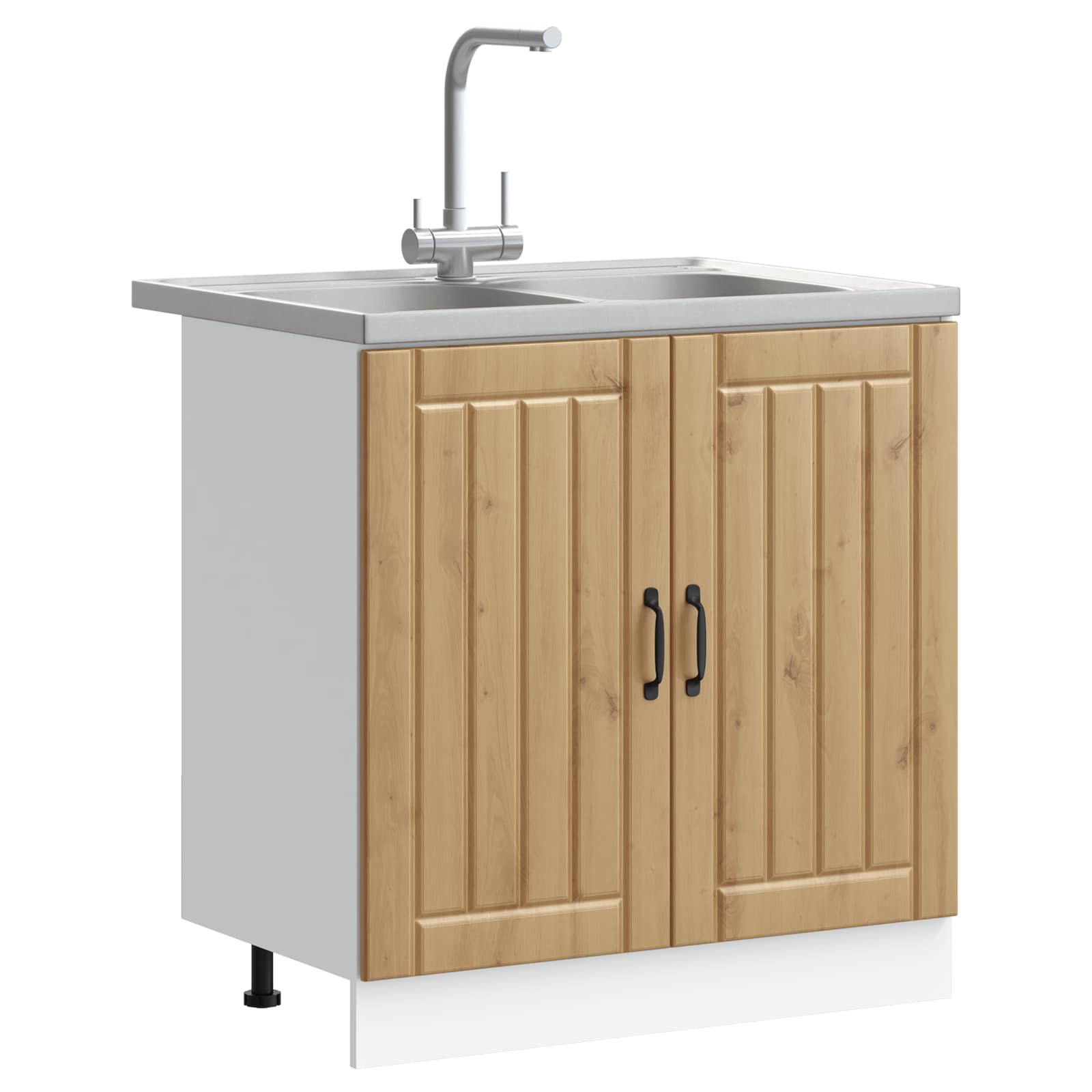 Meuble sous évier Lucca 2 pc Chêne artisanal Bois d'ingénierie - XIOS