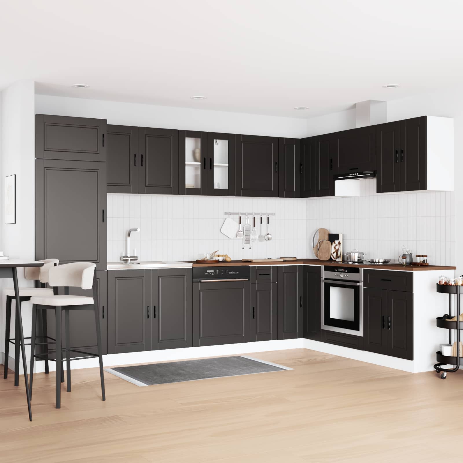 Meuble sous évier Porto 2 pc Noir 80 x 46 x 81,5 cm - XIOS