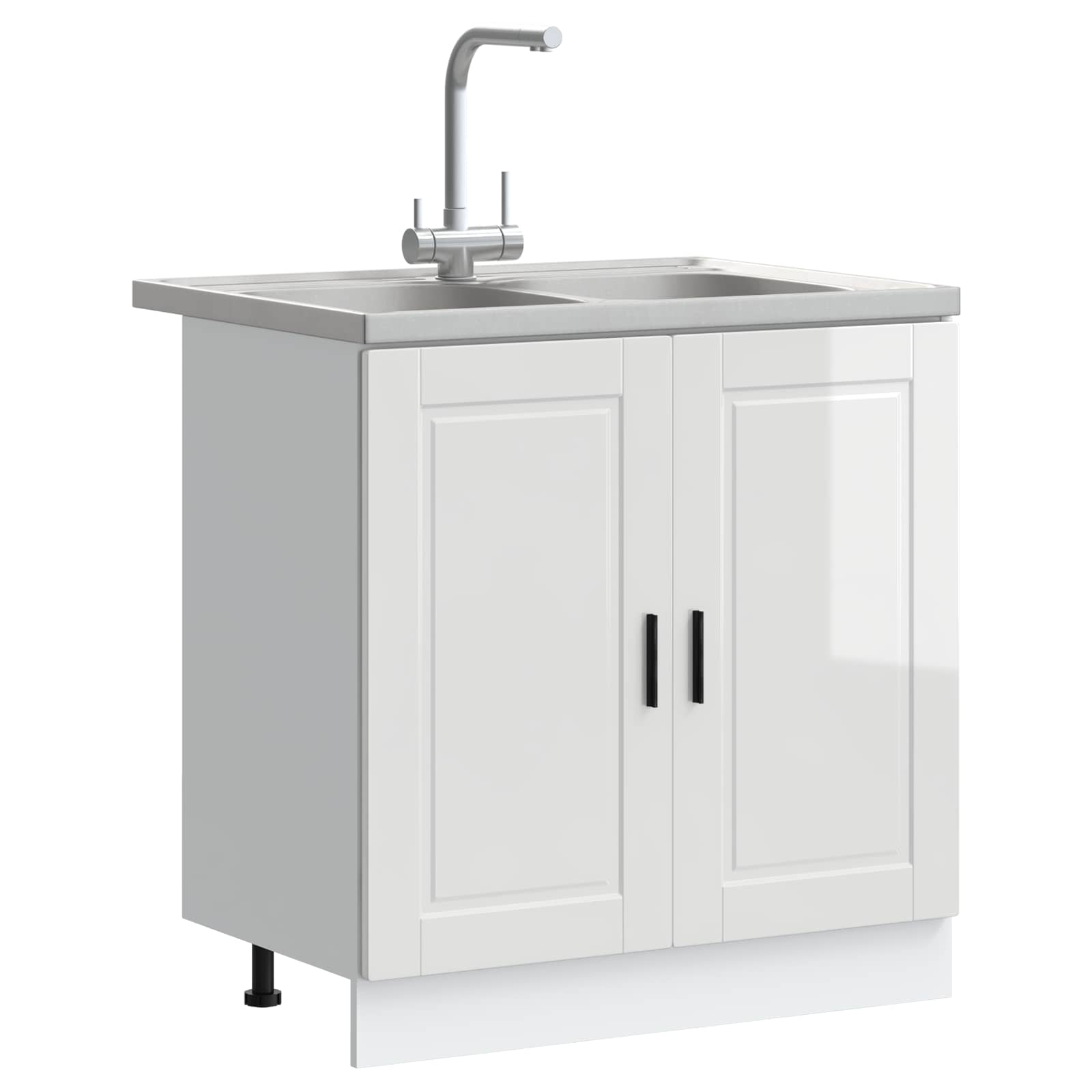 Meuble sous évier Porto 2 pc Blanc 80 x 46 x 81,5 cm - XIOS