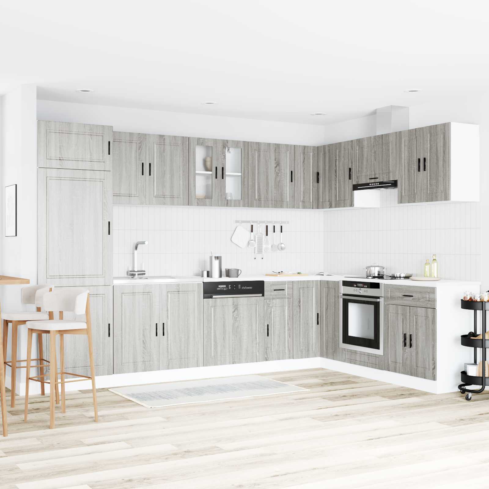 Meuble sous évier Porto 2 pc Gris 80 x 46 x 81,5 cm - XIOS