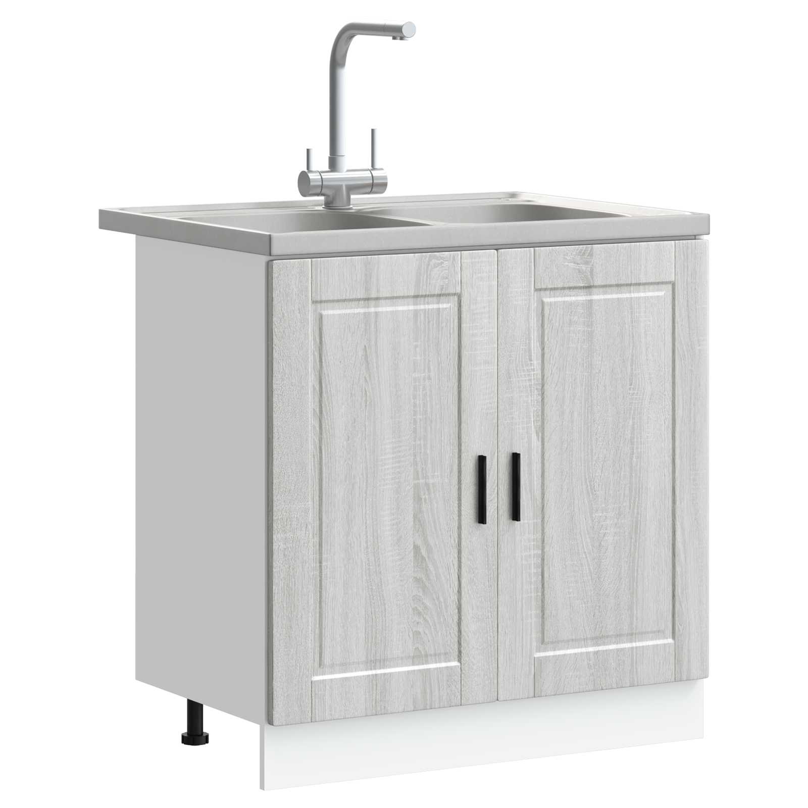 Meuble sous évier Porto 2 pc Gris 80 x 46 x 81,5 cm - XIOS