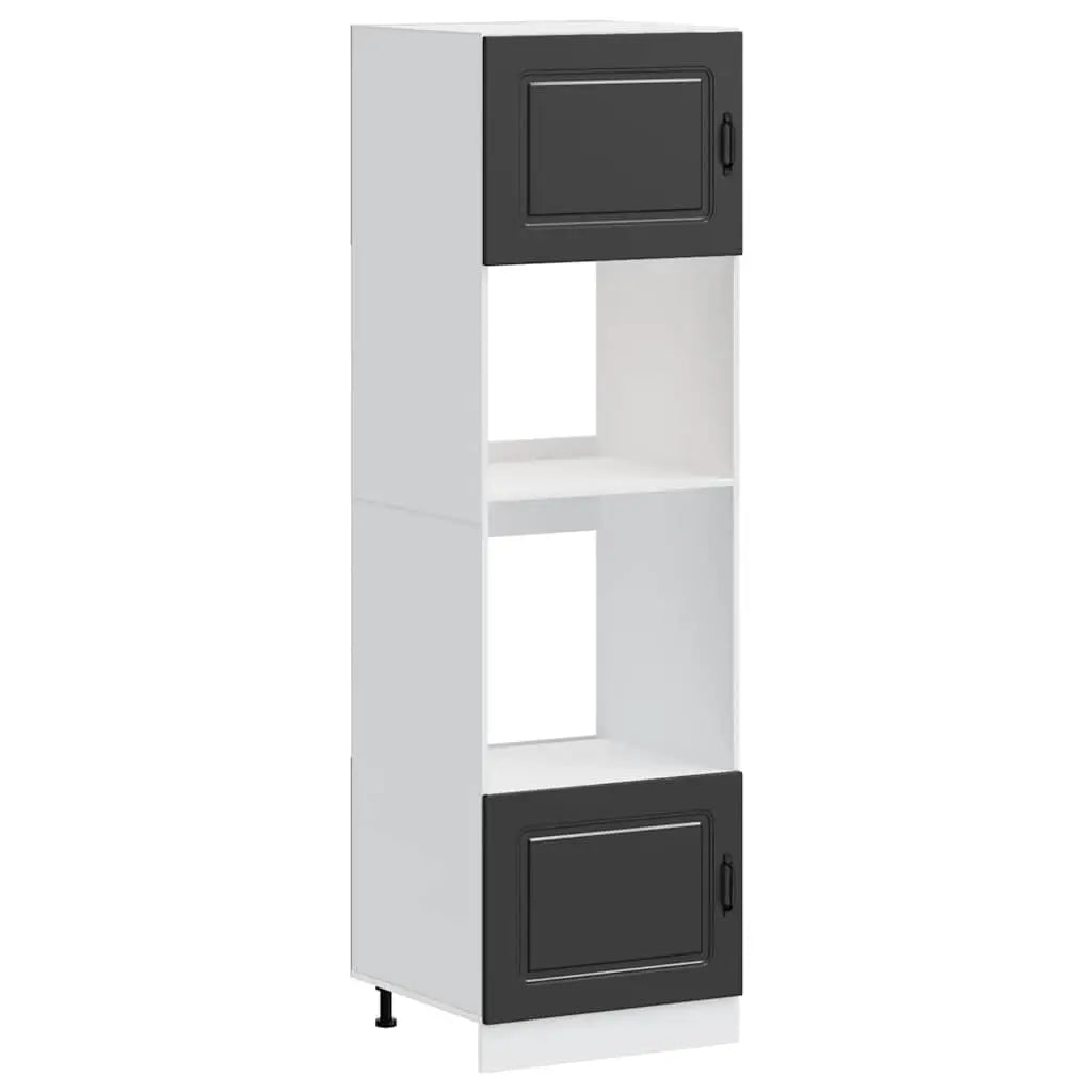 Armoires de four 2 pièces ’Kalmar’ Bois d’ingénierie noir - XIOS