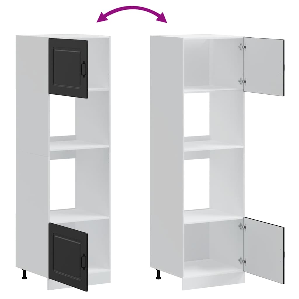 Armoires de four 2 pièces "Kalmar" Bois d'ingénierie noir - XIOS