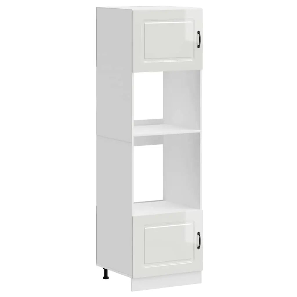 Armoires de four 2 pièces ’Kalmar’ Bois d’ingénierie blanc brillant - XIOS