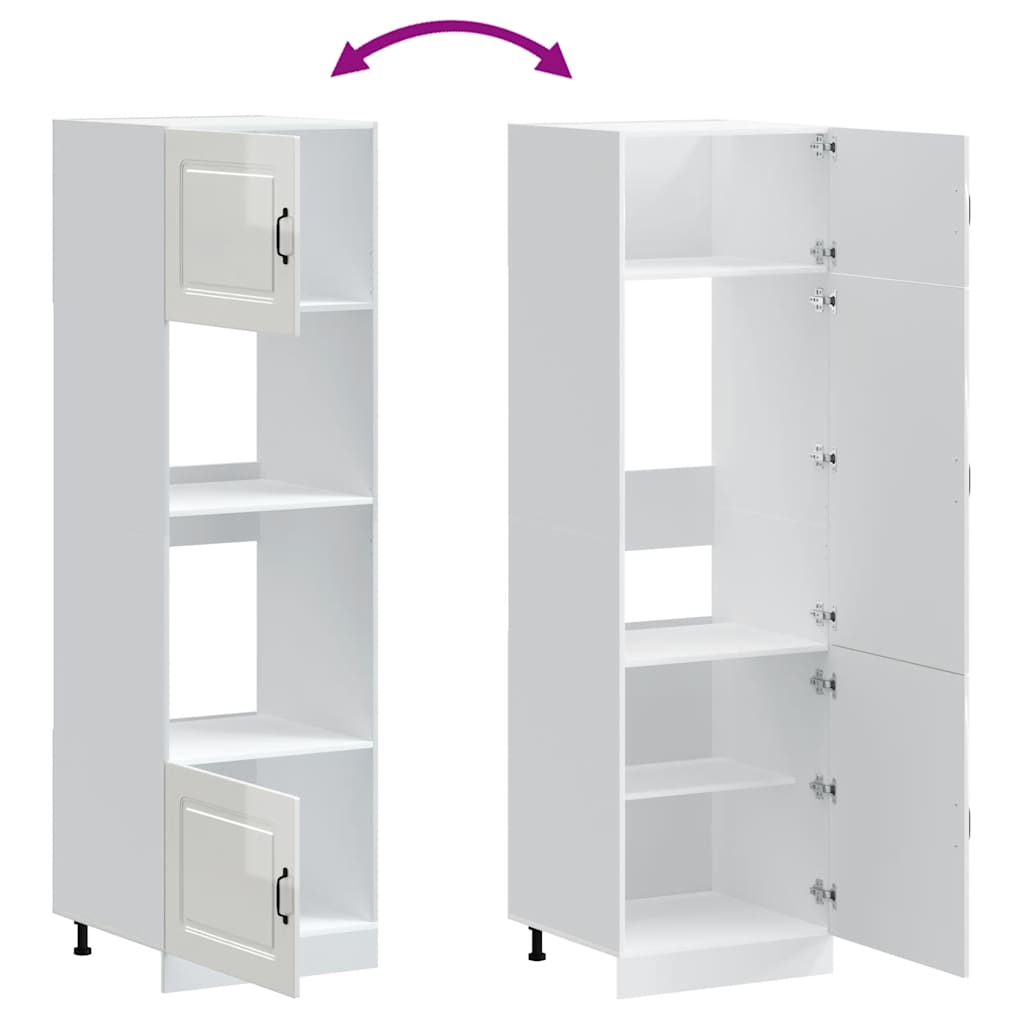 Armoires de four 2 pièces "Kalmar" Bois d'ingénierie blanc brillant - XIOS