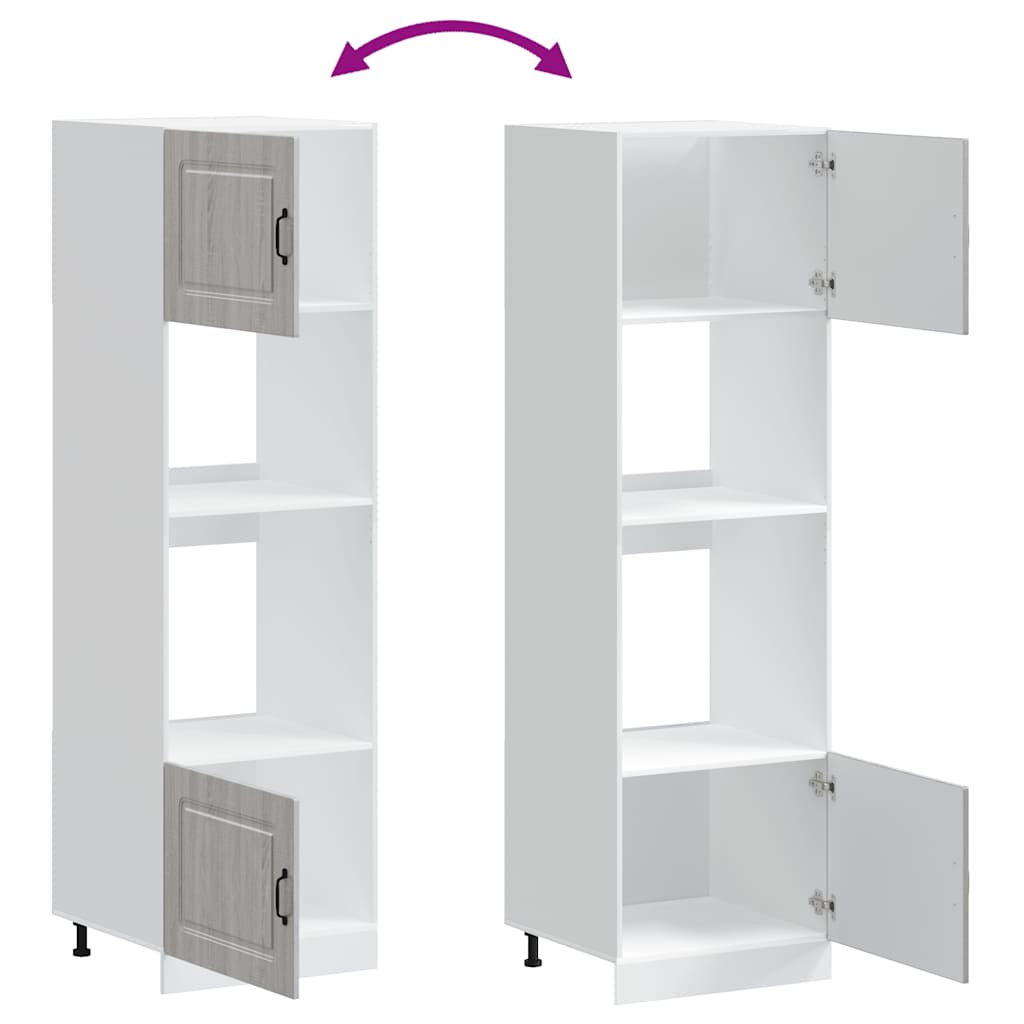 Armoires de four 2 pièces "Kalmar" Bois d'ingénierie gris Sonoma - XIOS