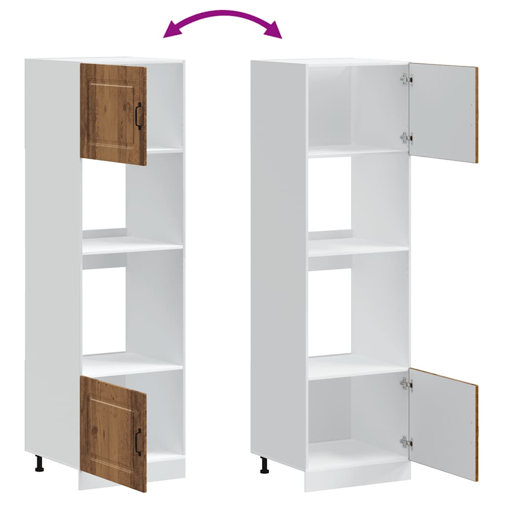 Armoires de four 2 pièces "Kalmar" Bois d'ingénierie ancien - XIOS