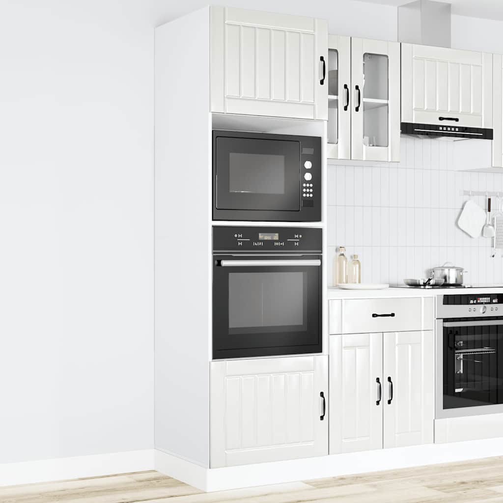 Armoires de four 2 pièces "Lucca" Bois d'ingénierie blanc brillant - XIOS