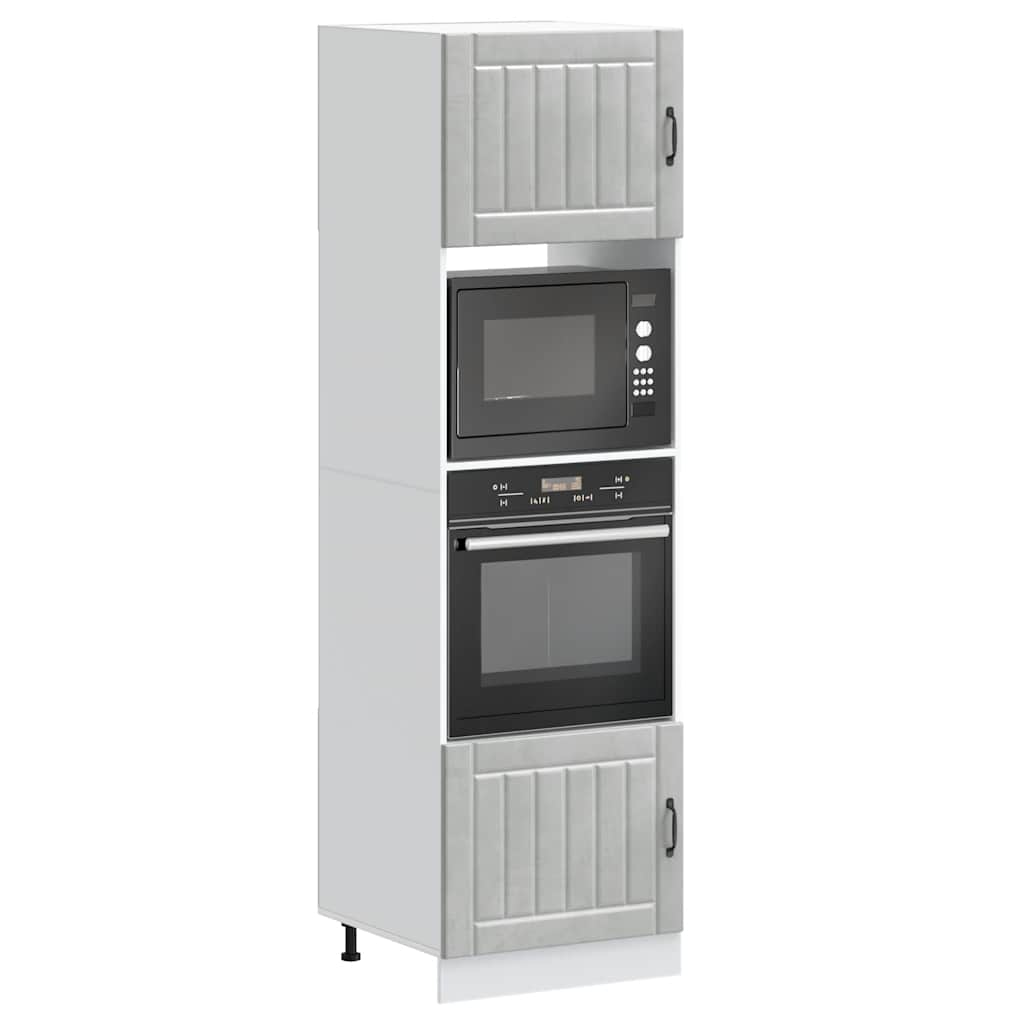 Armoires de four 2 pcs Kalmar gris béton bois d'ingénierie Meubles de cuisine vidaXL