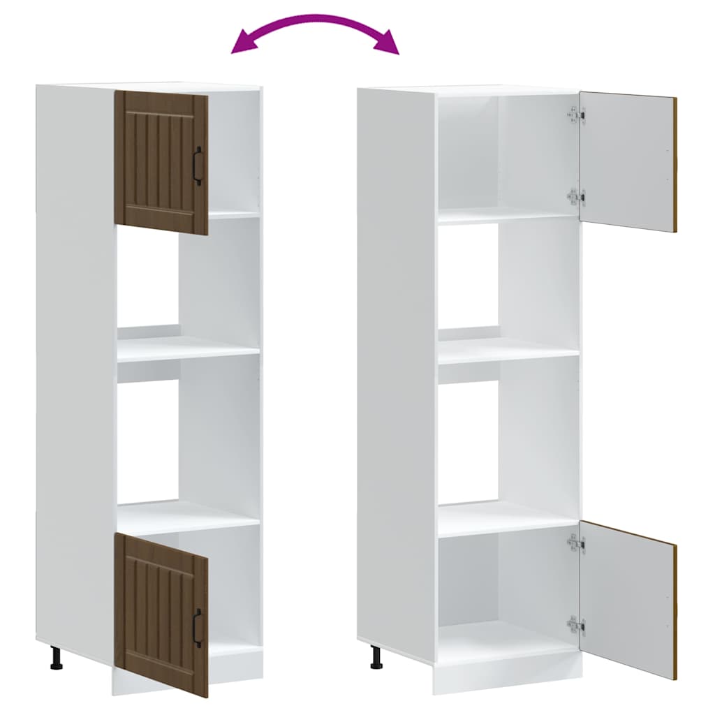 Armoires de four 2 pcs Kalmar chêne marron bois d'ingénierie Meubles de cuisine vidaXL