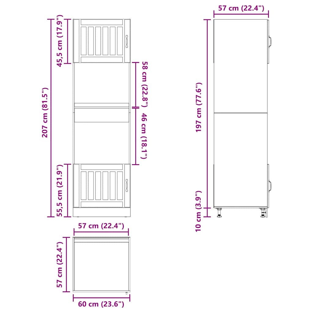 Armoires de four 2 pcs Kalmar chêne marron bois d'ingénierie Meubles de cuisine vidaXL