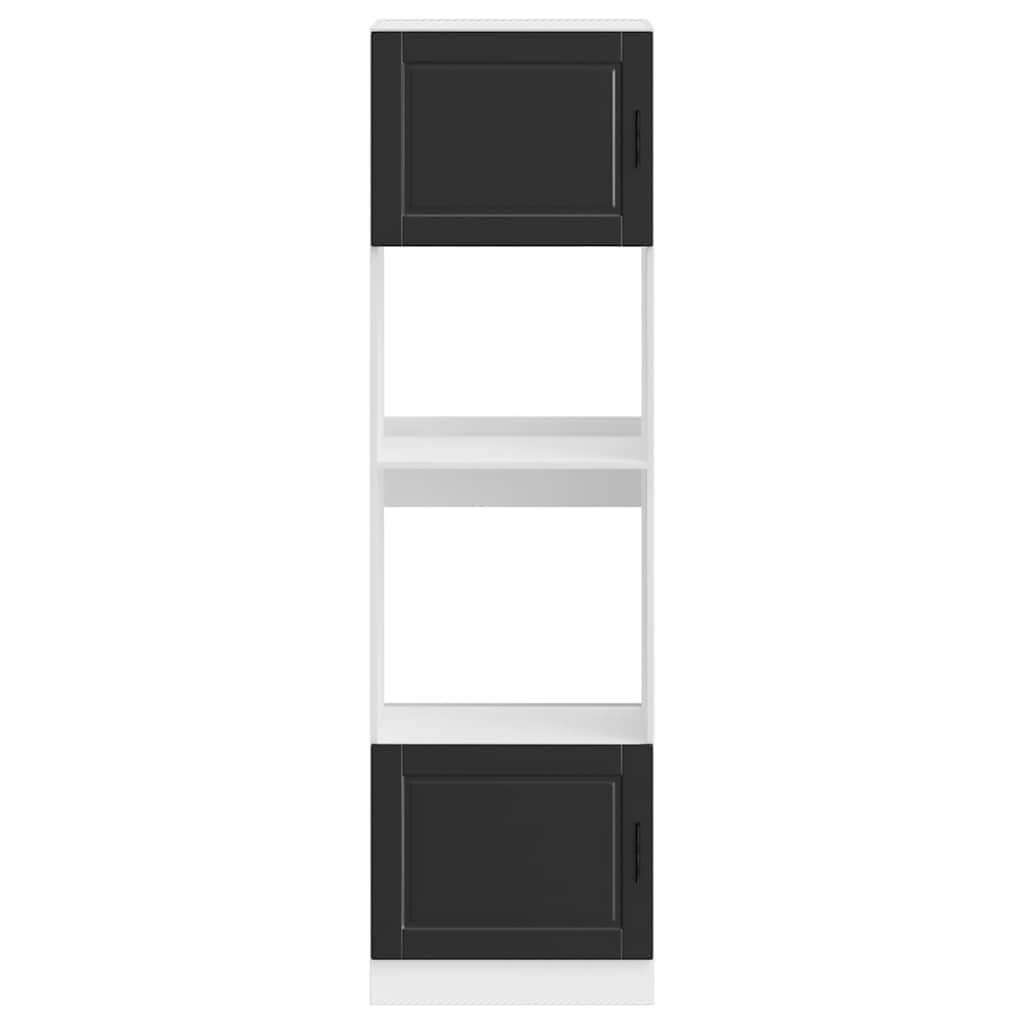 Armoires de four 2 pcs Porto noir bois d'ingénierie - XIOS