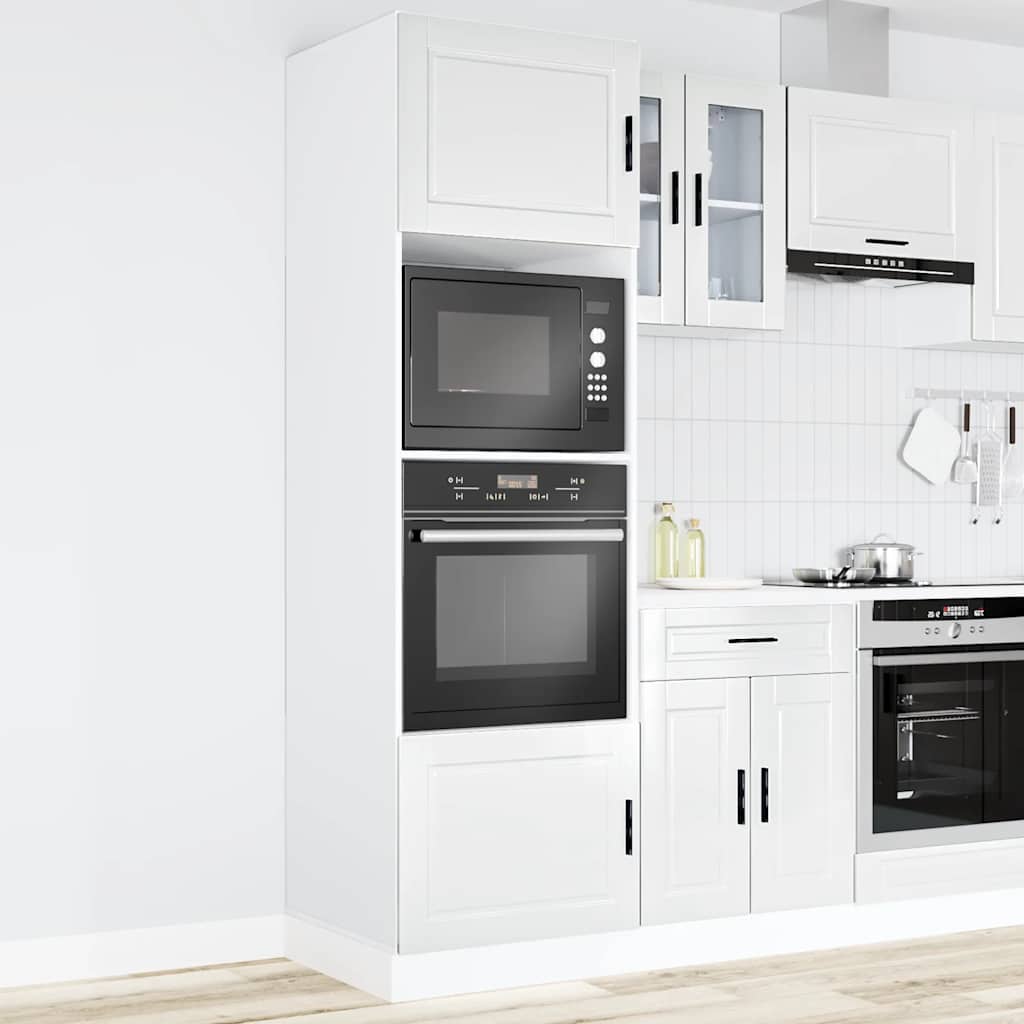 Armoires de four 2 pcs Porto blanc brillant bois d'ingénierie - XIOS