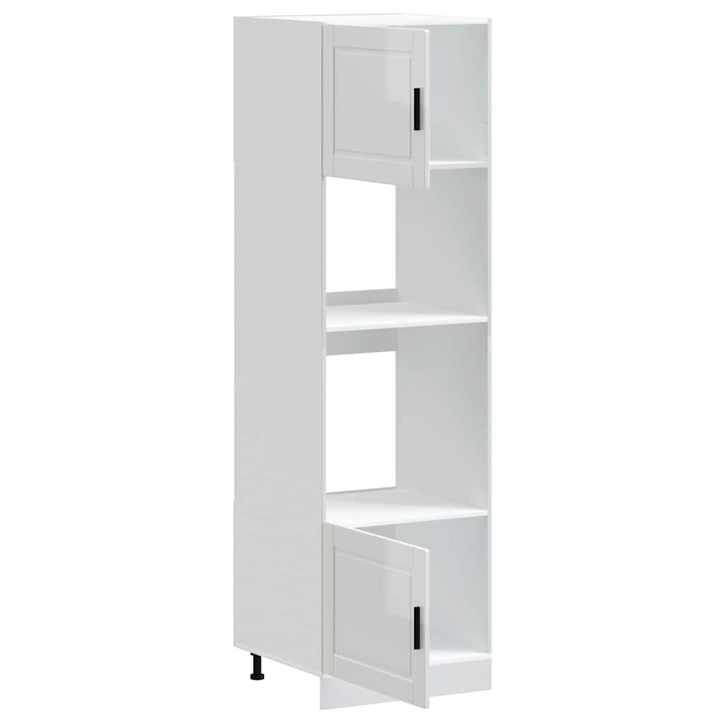 Armoires de four 2 pcs Porto blanc brillant bois d'ingénierie - XIOS