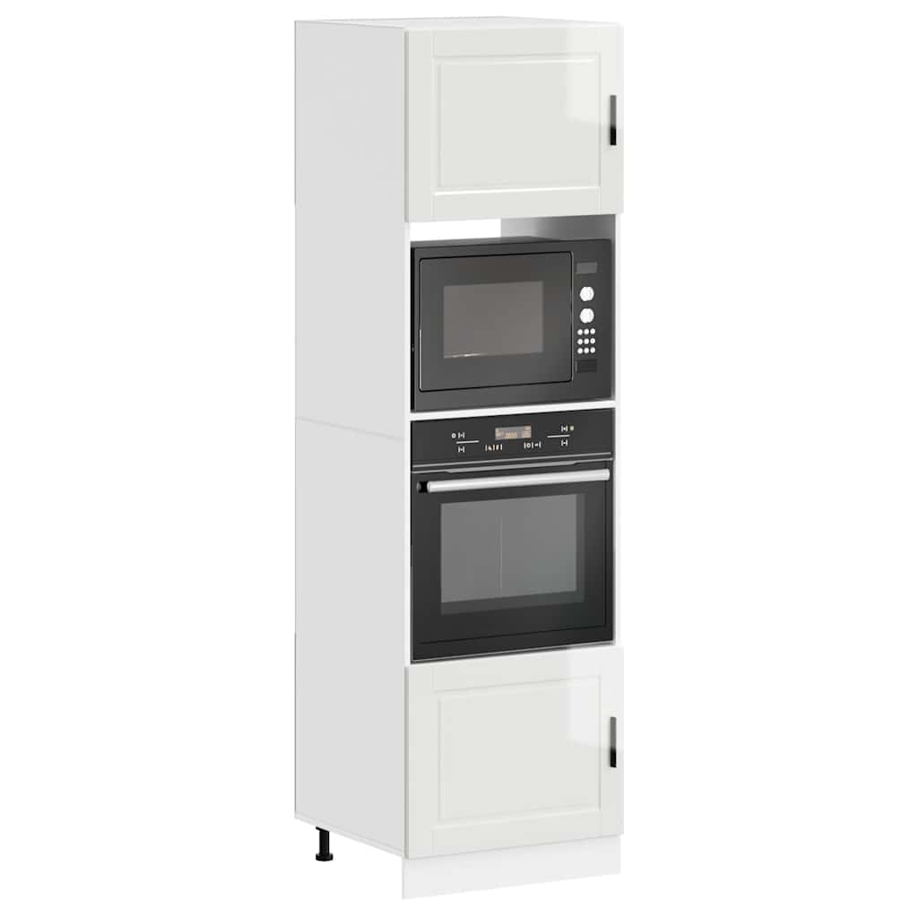 Armoires de four 2 pcs Porto blanc brillant bois d'ingénierie - XIOS