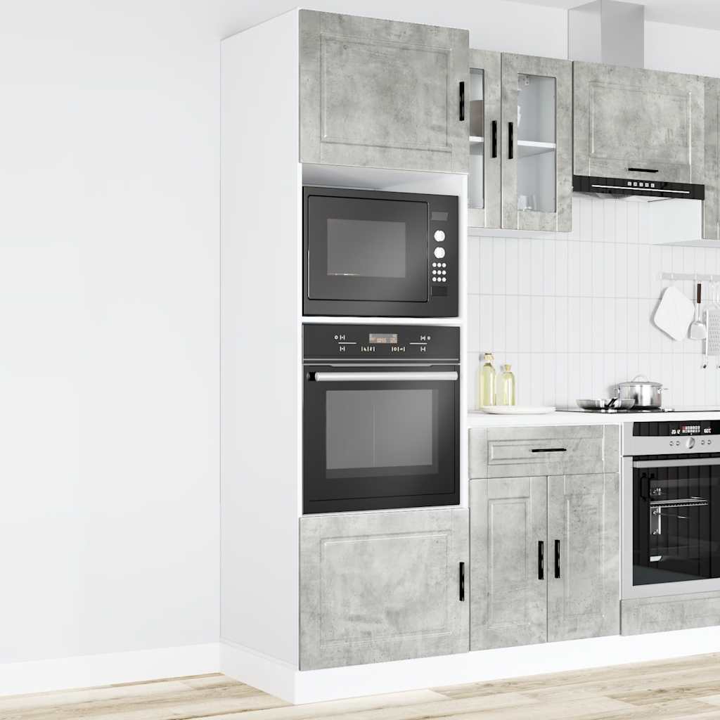 Armoires de four 2 pcs Porto gris béton bois d'ingénierie - XIOS