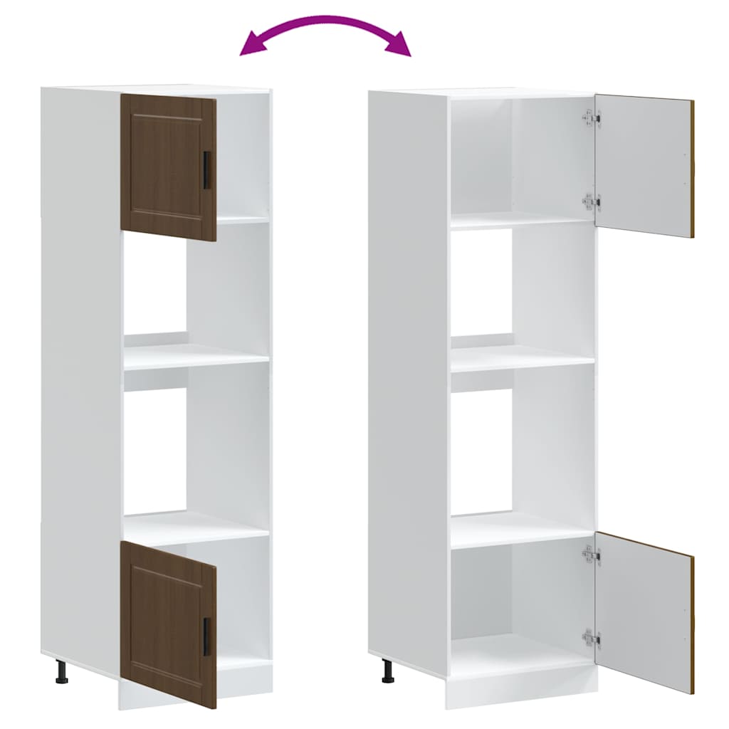 Armoires de four 2 pcs Porto chêne marron bois d'ingénierie Meubles de cuisine vidaXL