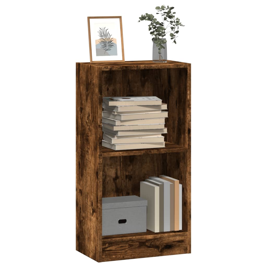 Bibliothèque chêne fumé 40x24x76 cm bois d'ingénierie - XIOS