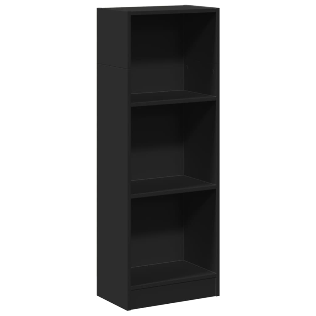 Bibliothèque noir 40x24x109 cm bois d'ingénierie - XIOS