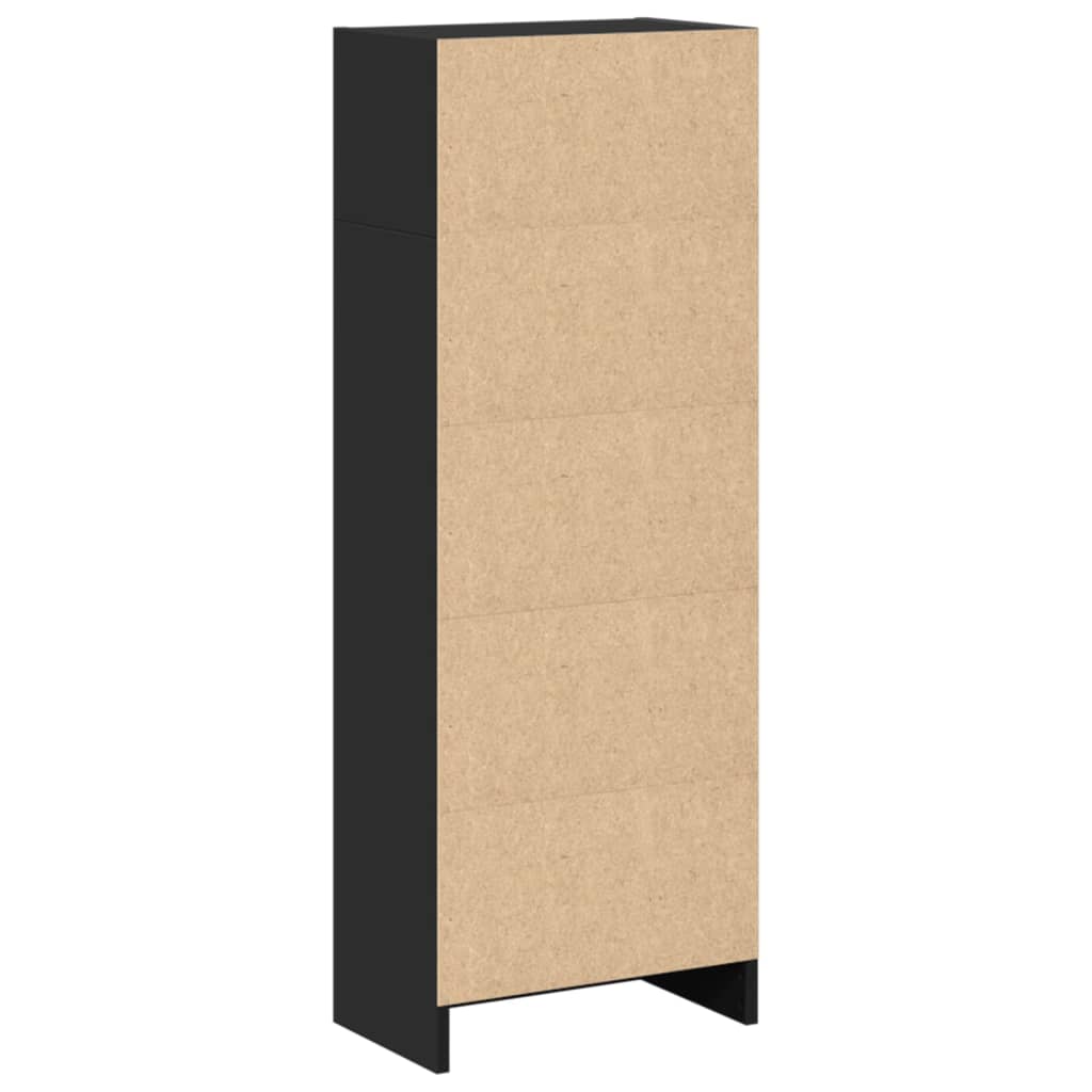 Bibliothèque noir 40x24x109 cm bois d'ingénierie - XIOS