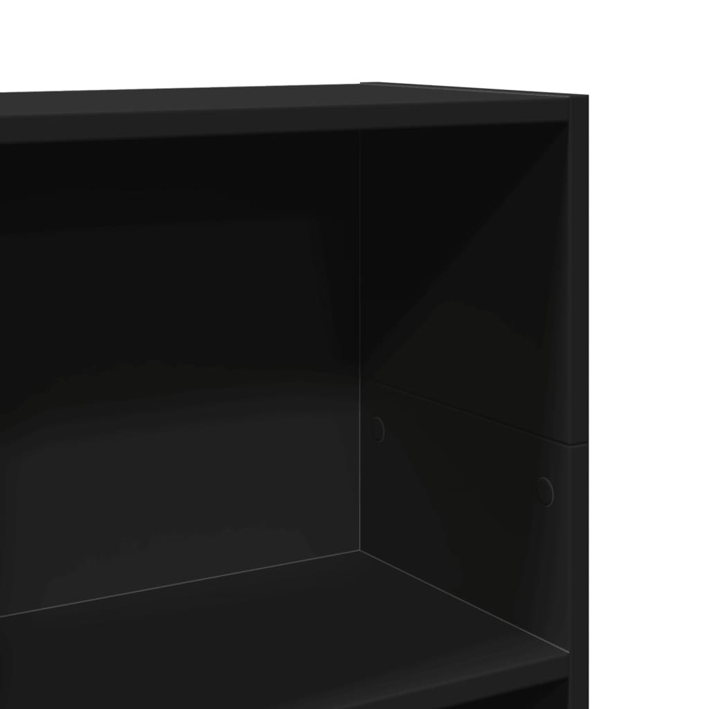 Bibliothèque noir 40x24x109 cm bois d'ingénierie - XIOS