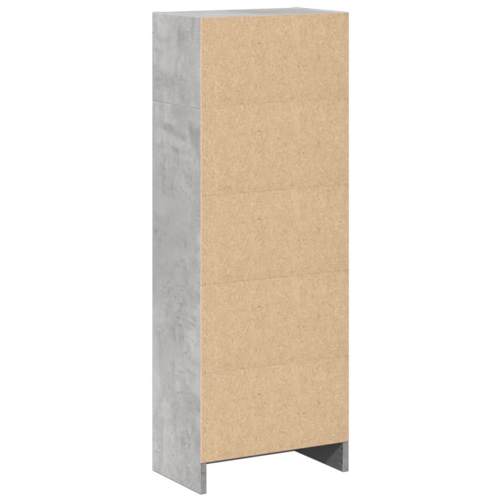 Bibliothèque gris béton 40x24x109 cm bois d'ingénierie - XIOS