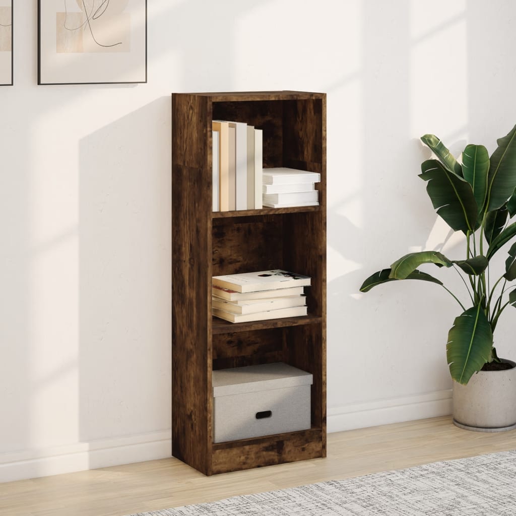 Bibliothèque chêne fumé 40x24x109 cm bois d'ingénierie - XIOS