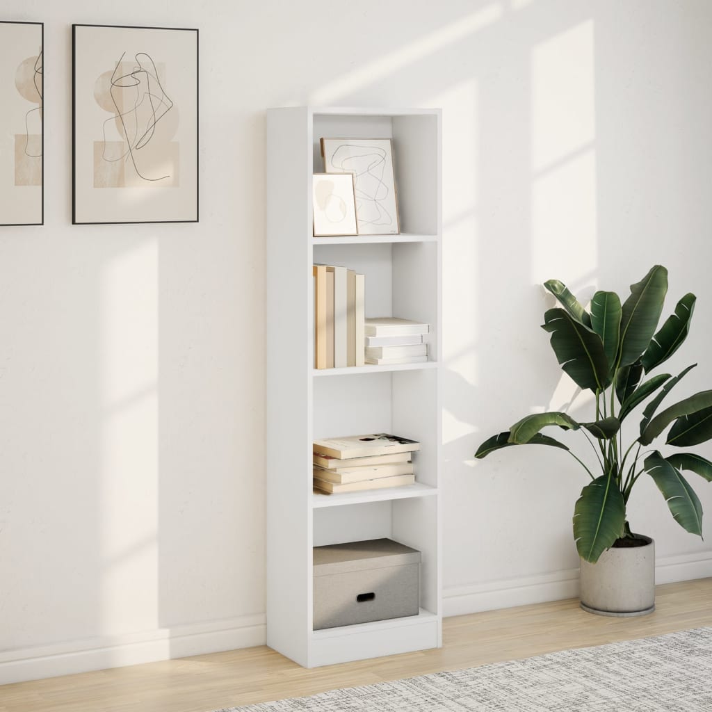Bibliothèque blanc 40x24x143 cm bois d'ingénierie - XIOS