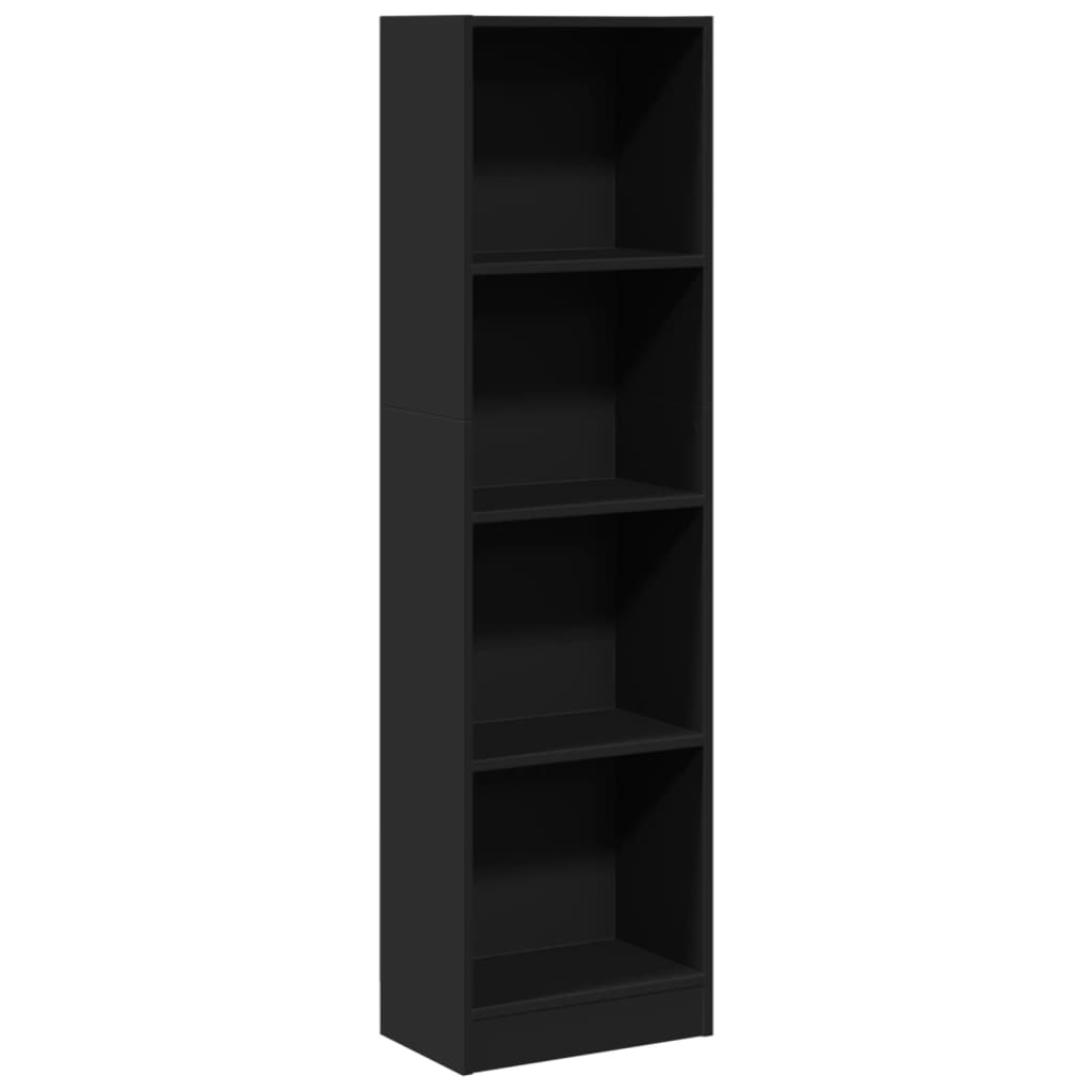 Bibliothèque noir 40x24x143 cm bois d'ingénierie - XIOS
