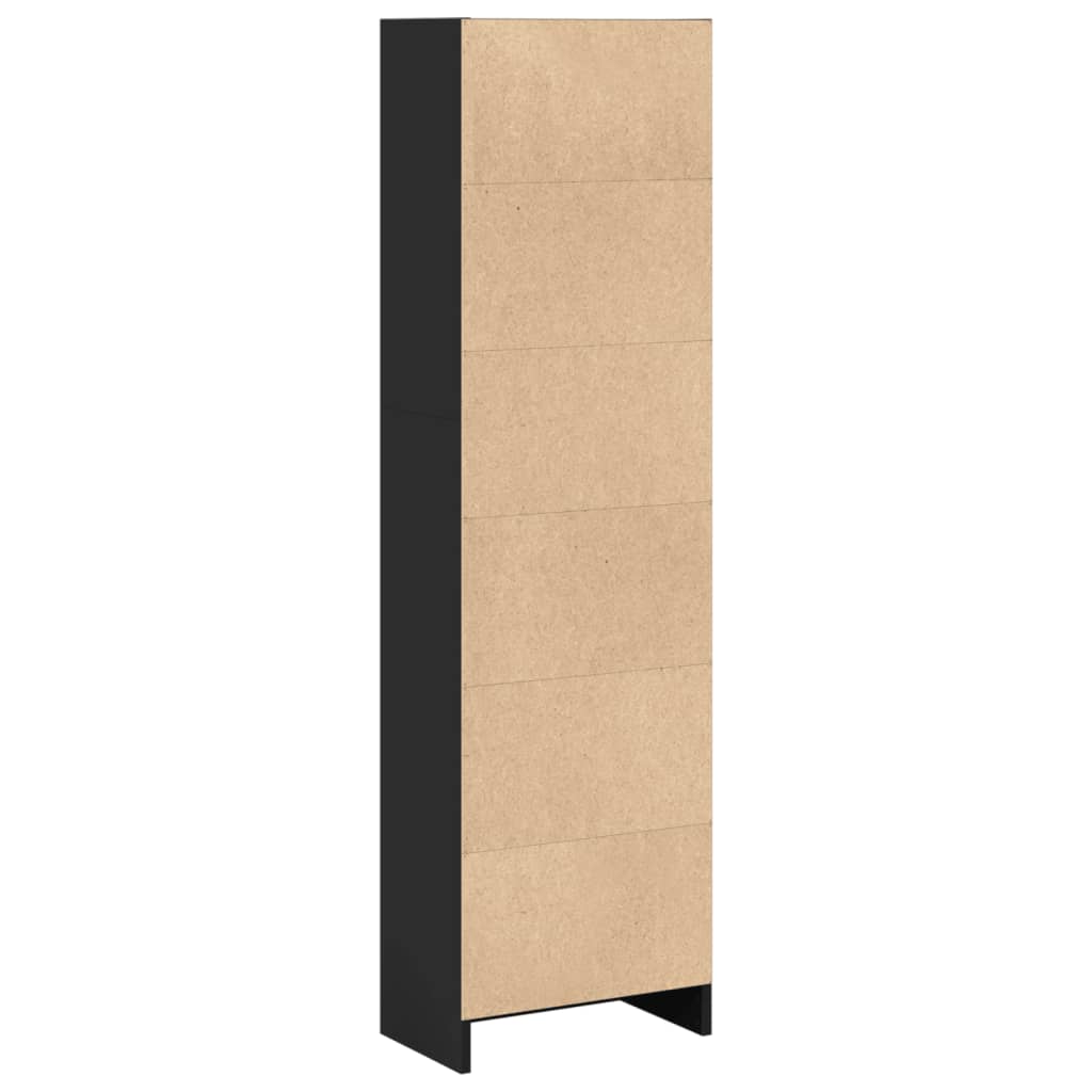 Bibliothèque noir 40x24x143 cm bois d'ingénierie - XIOS