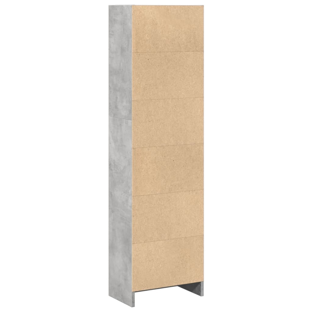 Bibliothèque gris béton 40x24x143 cm bois d'ingénierie - XIOS