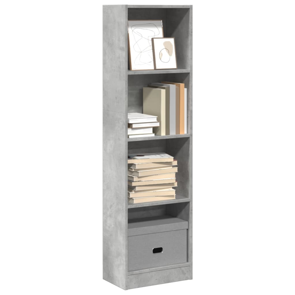 Bibliothèque gris béton 40x24x143 cm bois d'ingénierie - XIOS