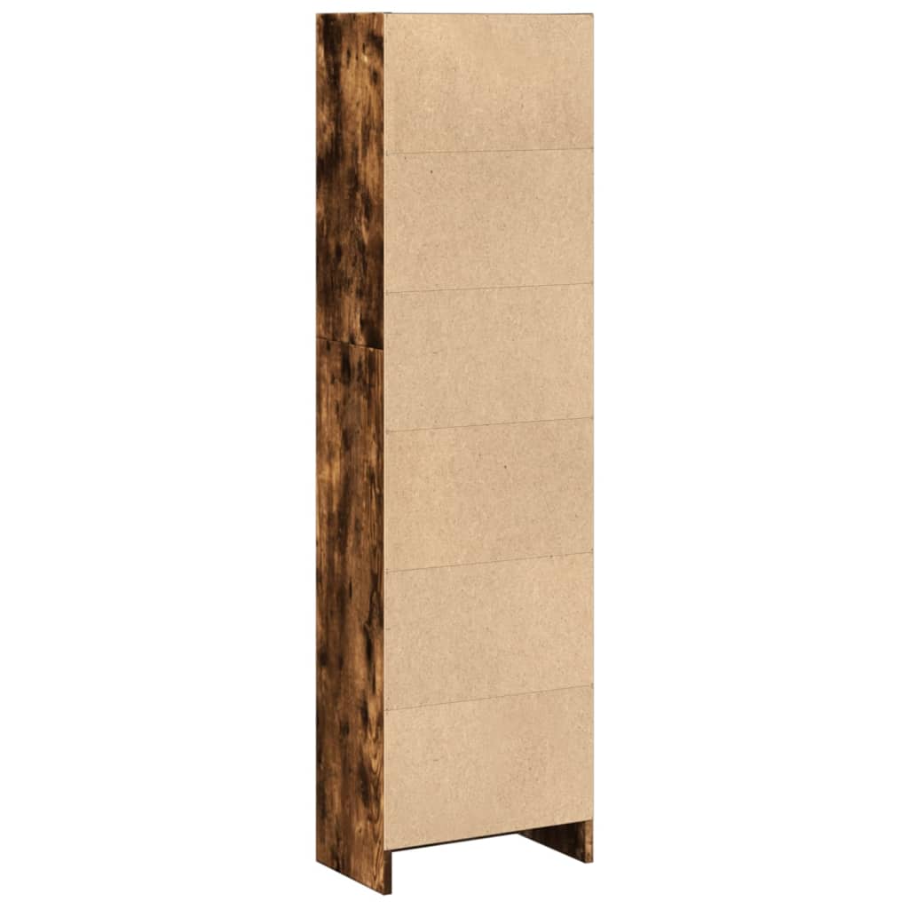Bibliothèque chêne fumé 40x24x143 cm bois d'ingénierie - XIOS