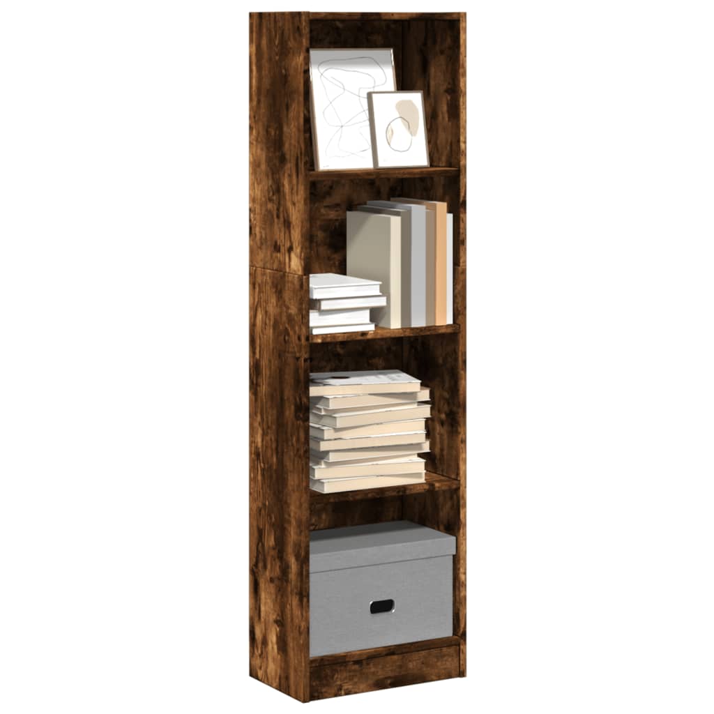 Bibliothèque chêne fumé 40x24x143 cm bois d'ingénierie - XIOS