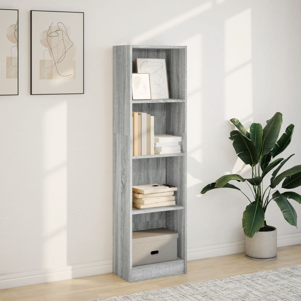Bibliothèque sonoma gris 40x24x143 cm bois d'ingénierie - XIOS