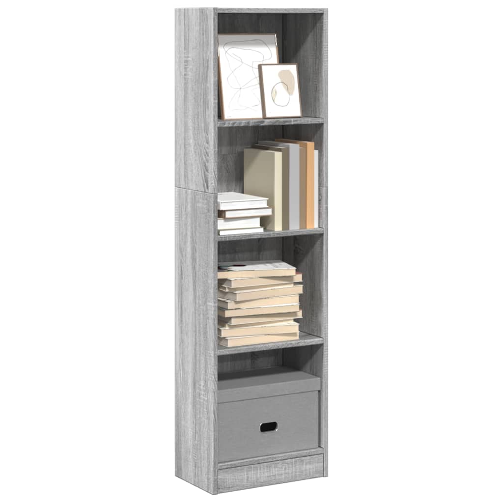 Bibliothèque sonoma gris 40x24x143 cm bois d'ingénierie - XIOS