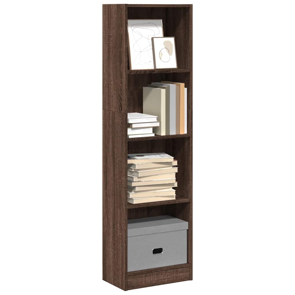 Bibliothèque chêne marron 40x24x143 cm bois d'ingénierie - XIOS