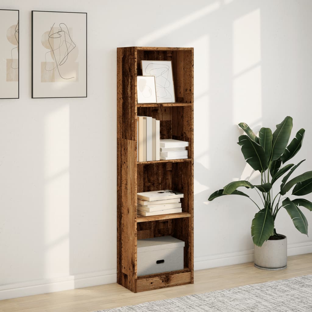 Bibliothèque vieux bois 40x24x143 cm bois d'ingénierie - XIOS