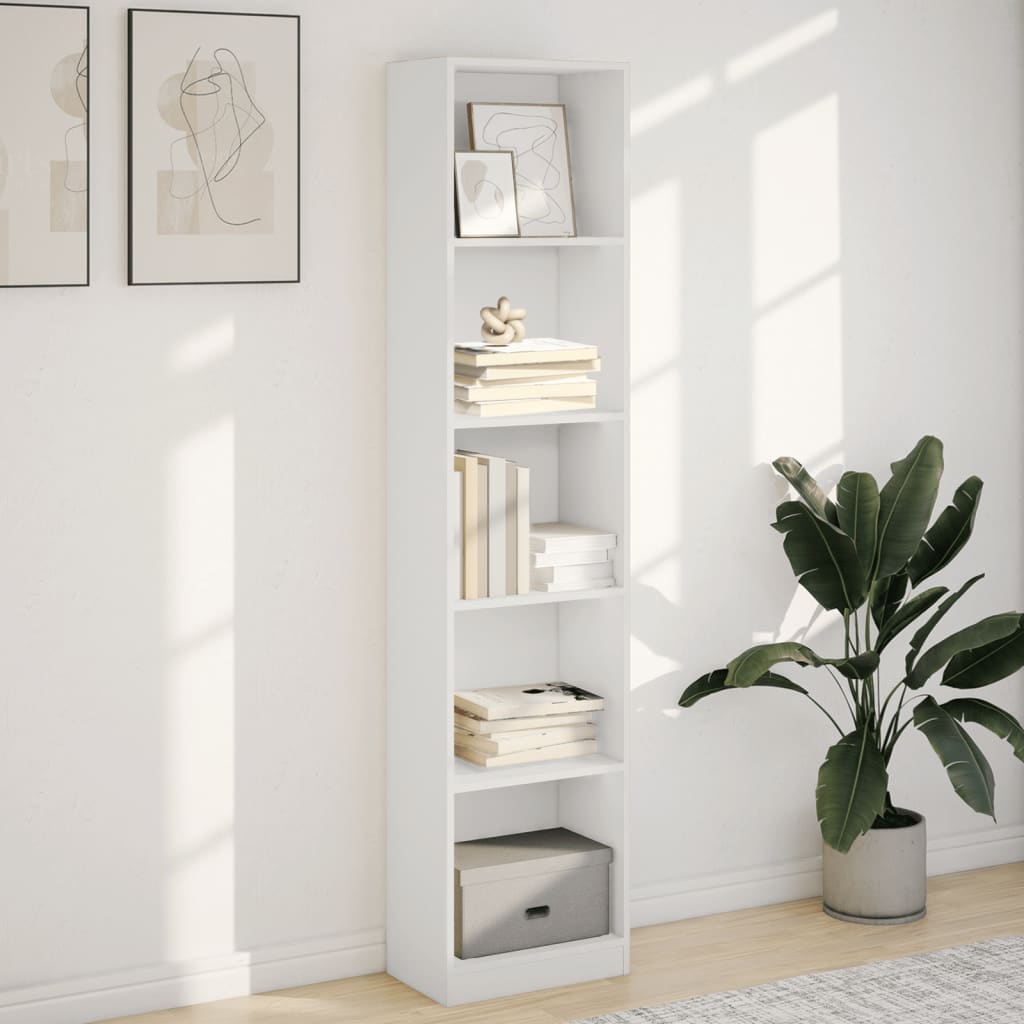 Bibliothèque blanc 40x24x176 cm bois d'ingénierie - XIOS