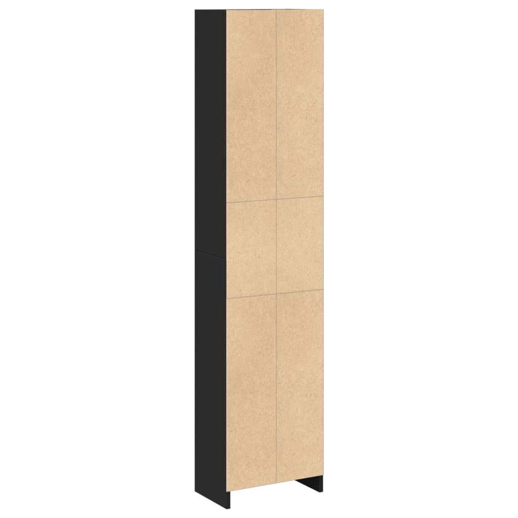 Bibliothèque noir 40x24x176 cm bois d'ingénierie - XIOS