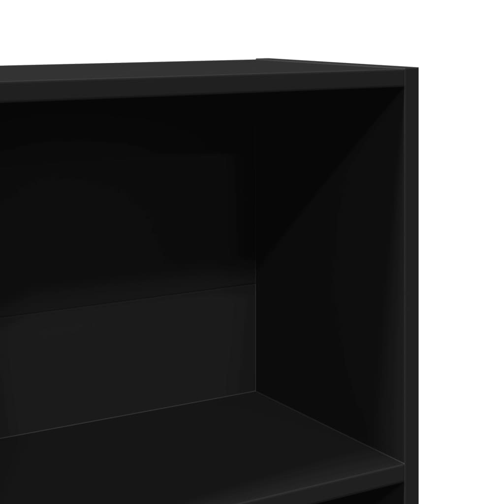 Bibliothèque noir 40x24x176 cm bois d'ingénierie - XIOS