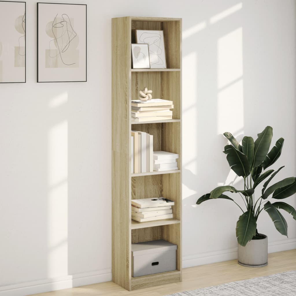 Bibliothèque chêne sonoma 40x24x176 cm bois d'ingénierie - XIOS