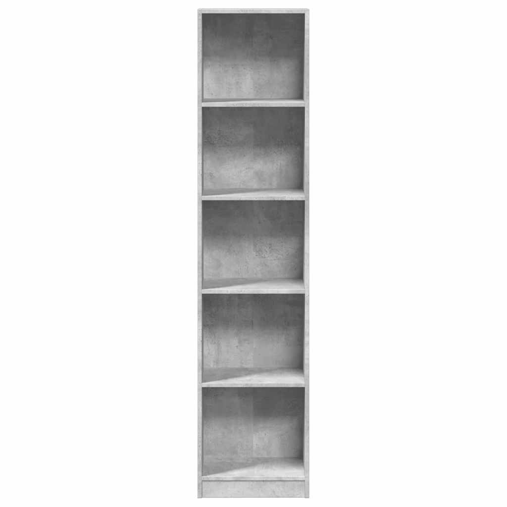 Bibliothèque gris béton 40x24x176 cm bois d'ingénierie - XIOS