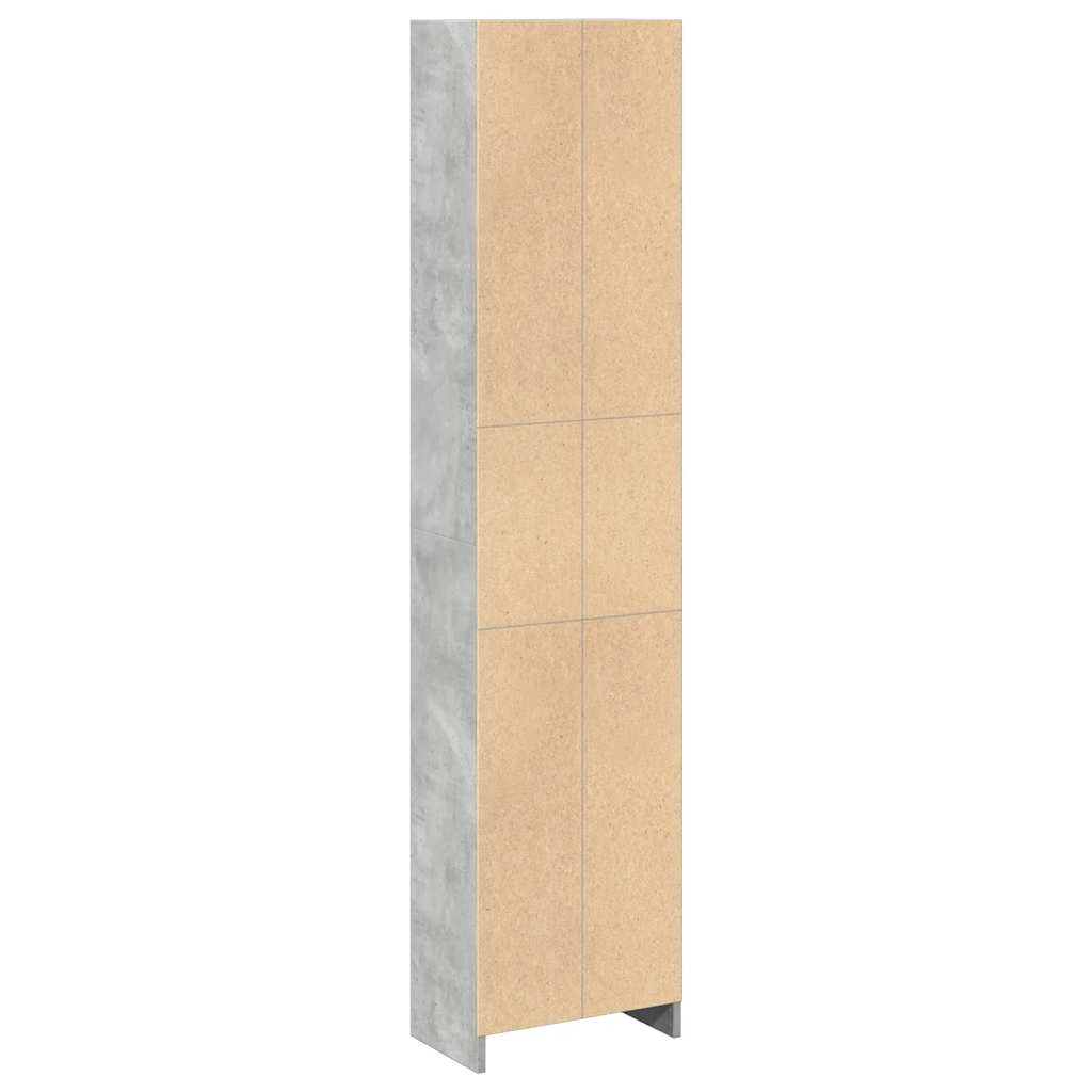 Bibliothèque gris béton 40x24x176 cm bois d'ingénierie - XIOS