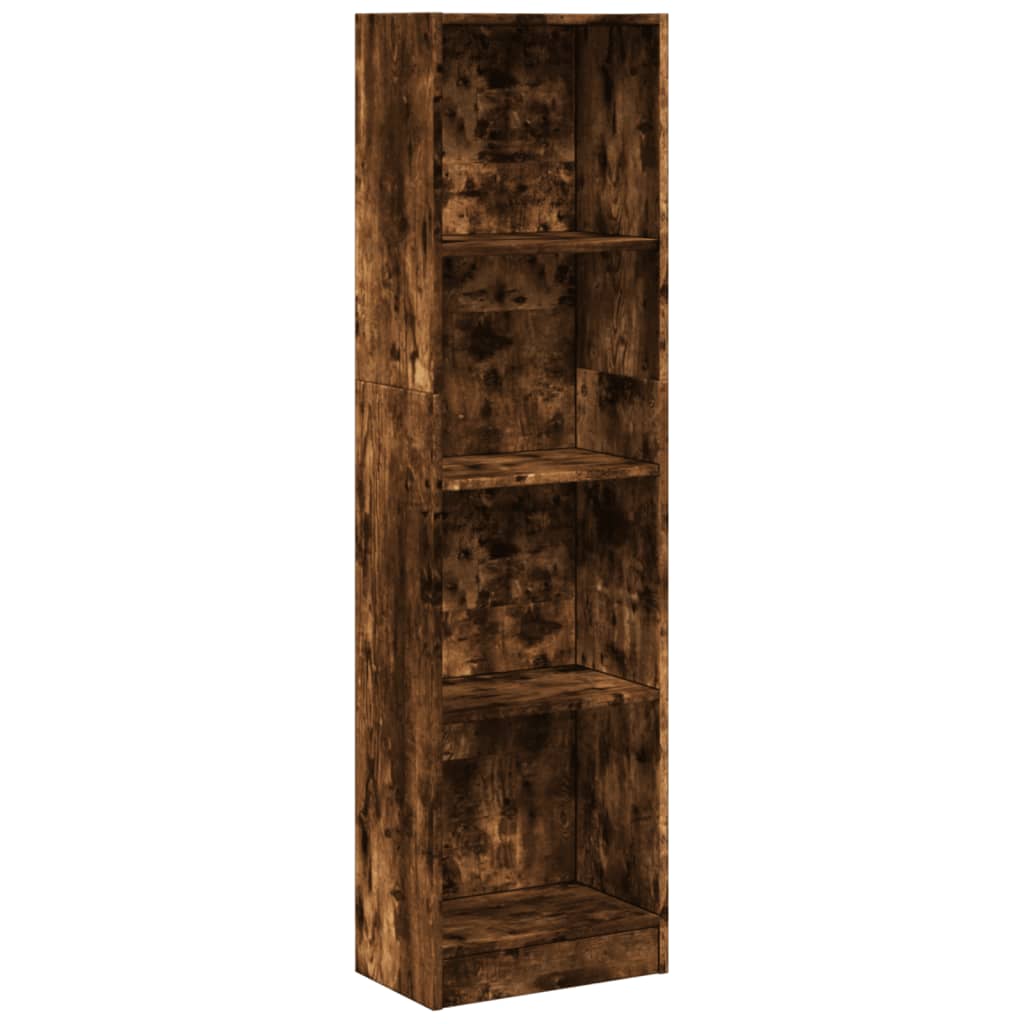 Bibliothèque chêne fumé 40x24x176 cm bois d'ingénierie - XIOS