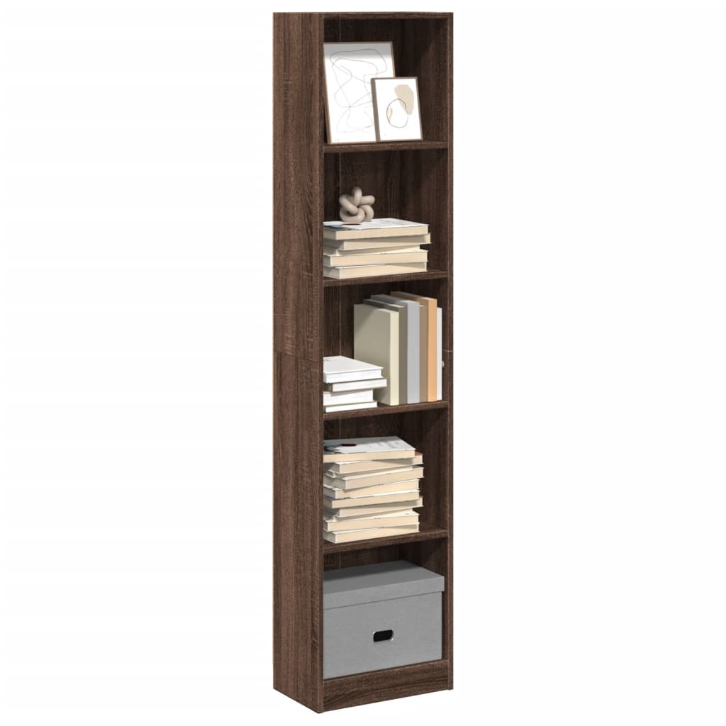 Bibliothèque chêne marron 40x24x176 cm bois d'ingénierie - XIOS