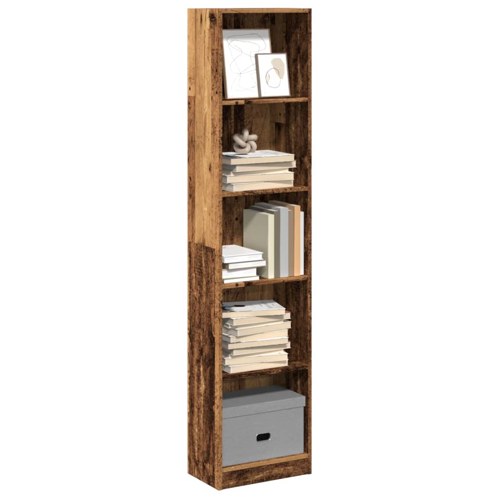 Bibliothèque vieux bois 40x24x176 cm bois d'ingénierie - XIOS